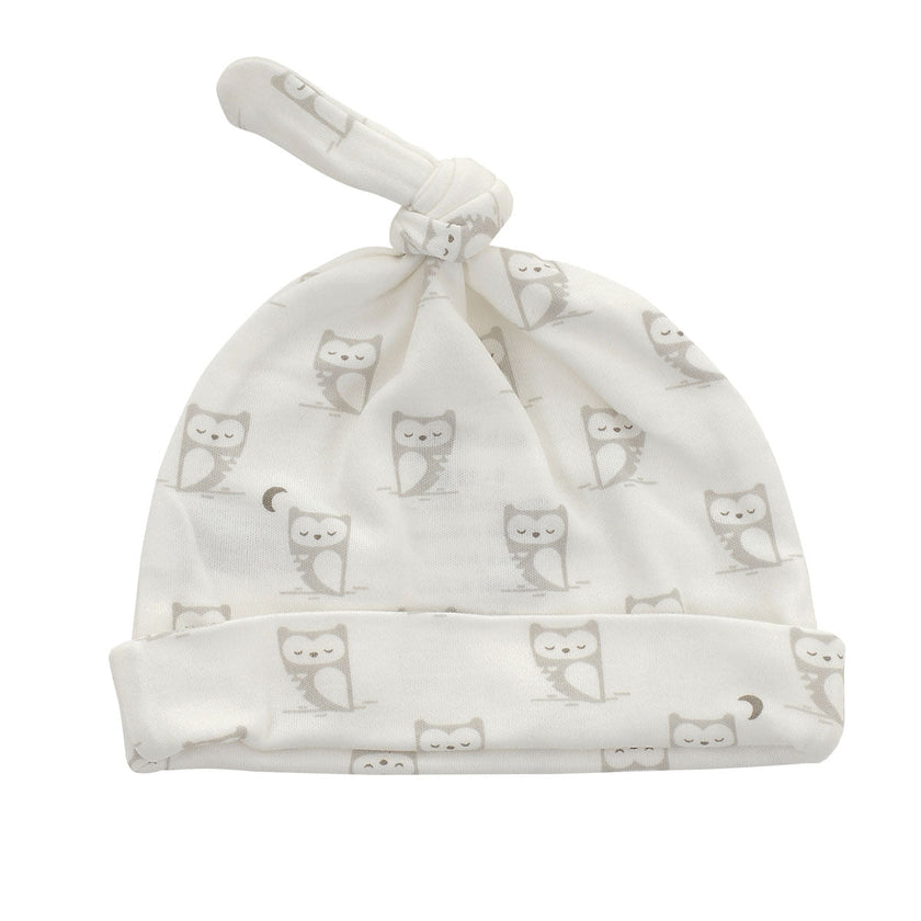 Chapeau en coton biologique à nœud - Chouette des neiges