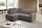 Barea 3 Seater Storage Sleeper Chaise Sofa - Fudge Brown