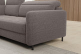 Barea 3 Seater Storage Sleeper Chaise Sofa - Fudge Brown