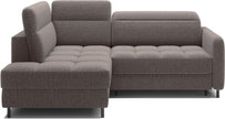 Barea 3 Seater Storage Sleeper Chaise Sofa - Fudge Brown