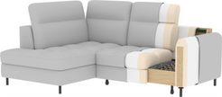 Barea 3 Seater Storage Sleeper Chaise Sofa - Soft Blue