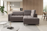 Barea 3 Seater Storage Sleeper Chaise Sofa - Fudge Brown