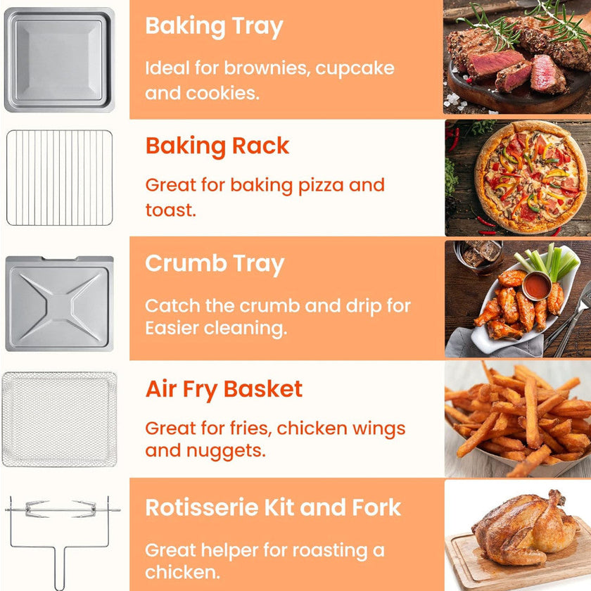 COMFEE CO-F25A1 12-in-1 Air Fryer Oven with Rotisserie - Blemished package with full warranty