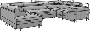 Fectory Sectional Storage Sleeper Chaise Sofa - Taupe