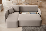 Hadson 3 Seater Storage Sleeper Chaise Sofa - Beige
