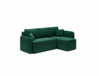 Hadson 3 Seater Storage Sleeper Chaise Sofa - Emerald Green