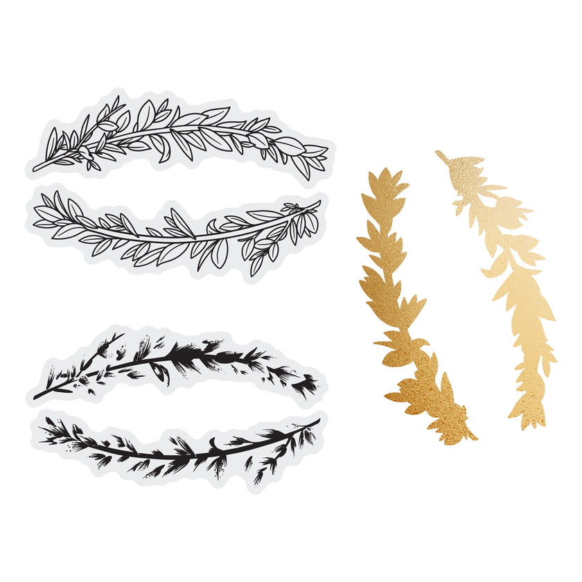 Couture Creations - Elegance Collection - Layering Stamp And Die Set - Curving Branches Mini (6pc)