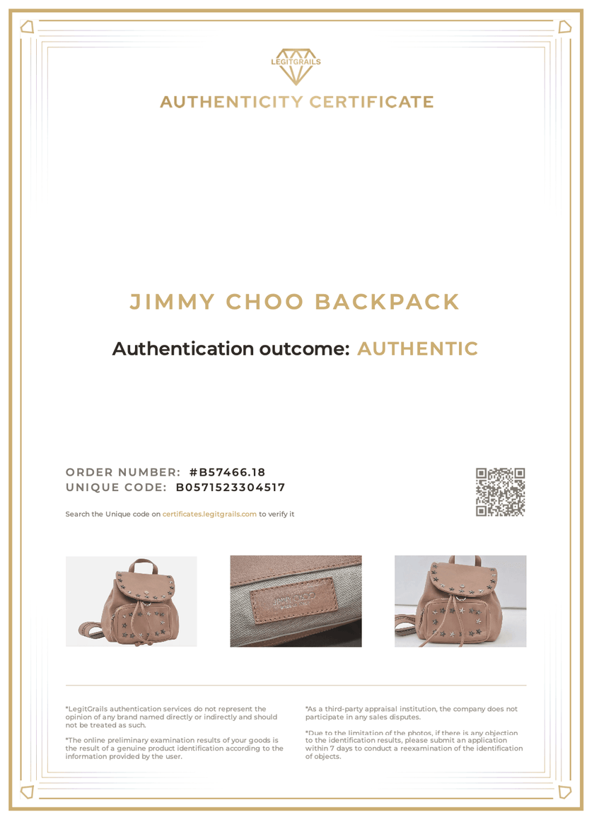 JIMMY CHOO Vintage Stella Star Studs Leather Backpack Pink Beige 7492K