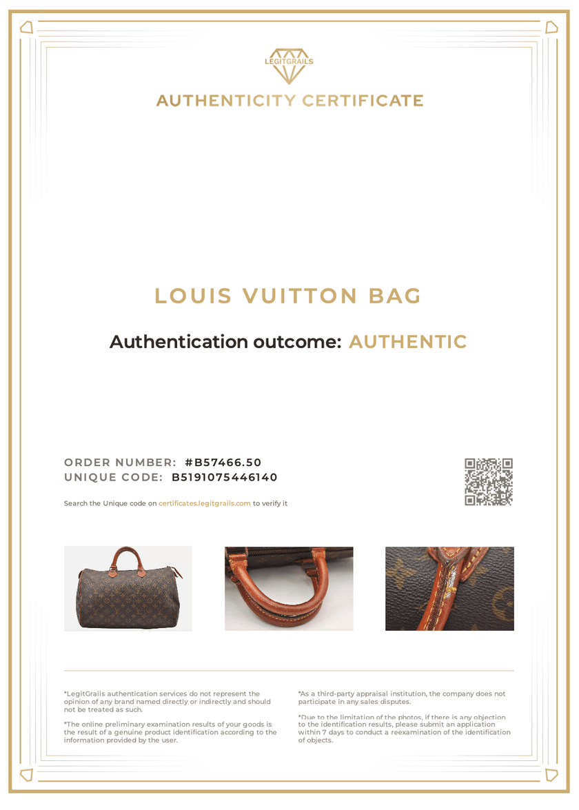 Louis Vuitton Monogram Speedy 35 Hand Boston Bag Old Model LV 7578K