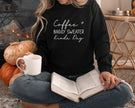 Coffee & Baggy Sweaters Kinda Day Sweatshirt | Cozy Crewneck | Coffee Lover Sweater | Relaxed Fit Pullover | Fall Winter Outfit