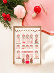 Coffret de 6 cartes de Noël pliées - Façade festive