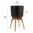 Coyo - Brass Turned Wood Leg Planter Black (Multiple Sizes)