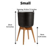 Coyo - Brass Turned Wood Leg Planter Black (Multiple Sizes)