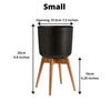 Coyo - Brass Turned Wood Leg Planter Black (Multiple Sizes)