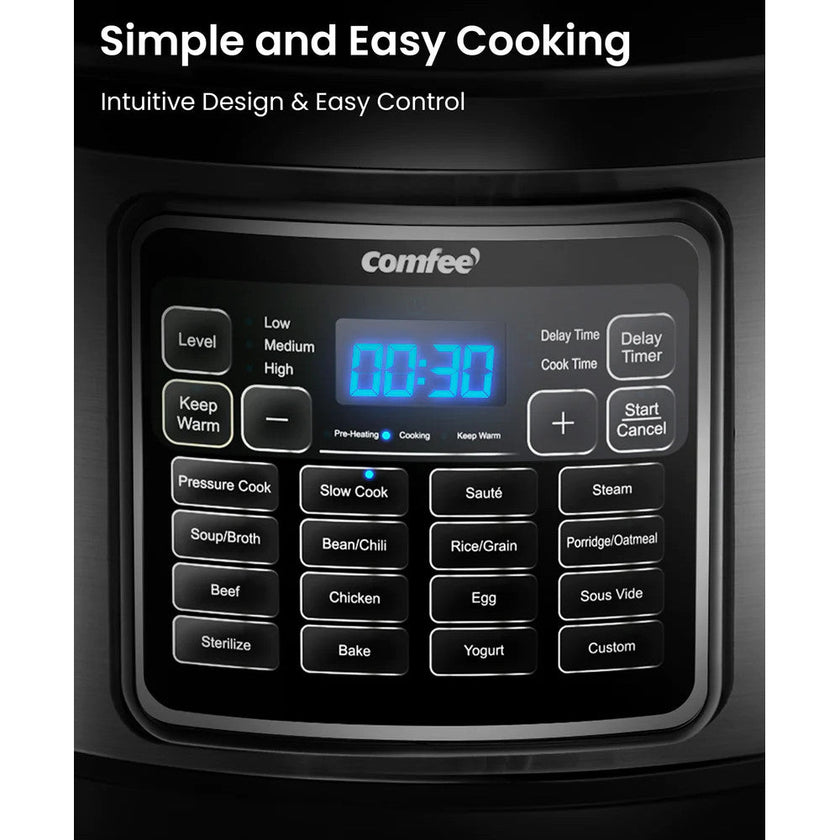 COMFEE CPC80D7ASB 8 Qt Electric Pressure Cooker - Blemished package with full warranty