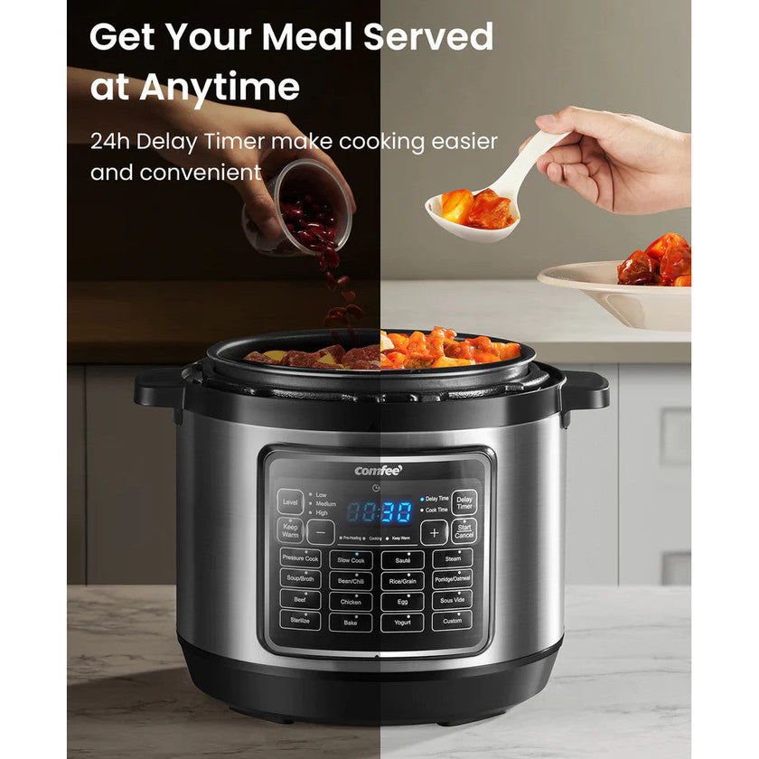 COMFEE CPC80D7ASB 8 Qt Electric Pressure Cooker - Blemished package with full warranty