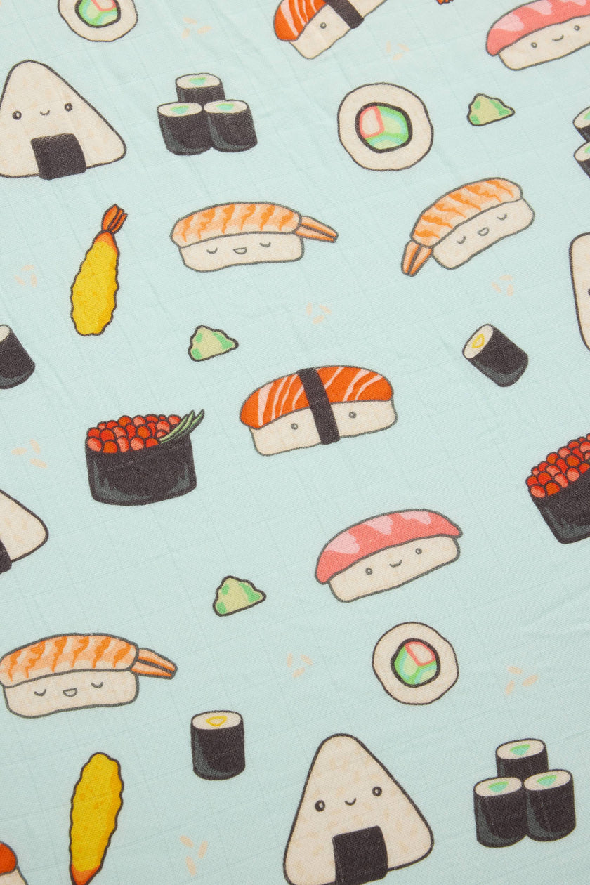 Muslin Fitted Crib Sheet - Sushi