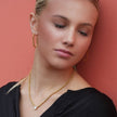 CROMER Zirconia Heart Pendant Ball-Bead Chain Necklace