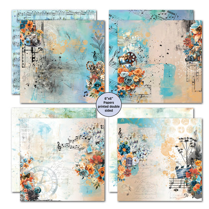 3Quarter Designs Cerulean Score 6x6 Paper Pack