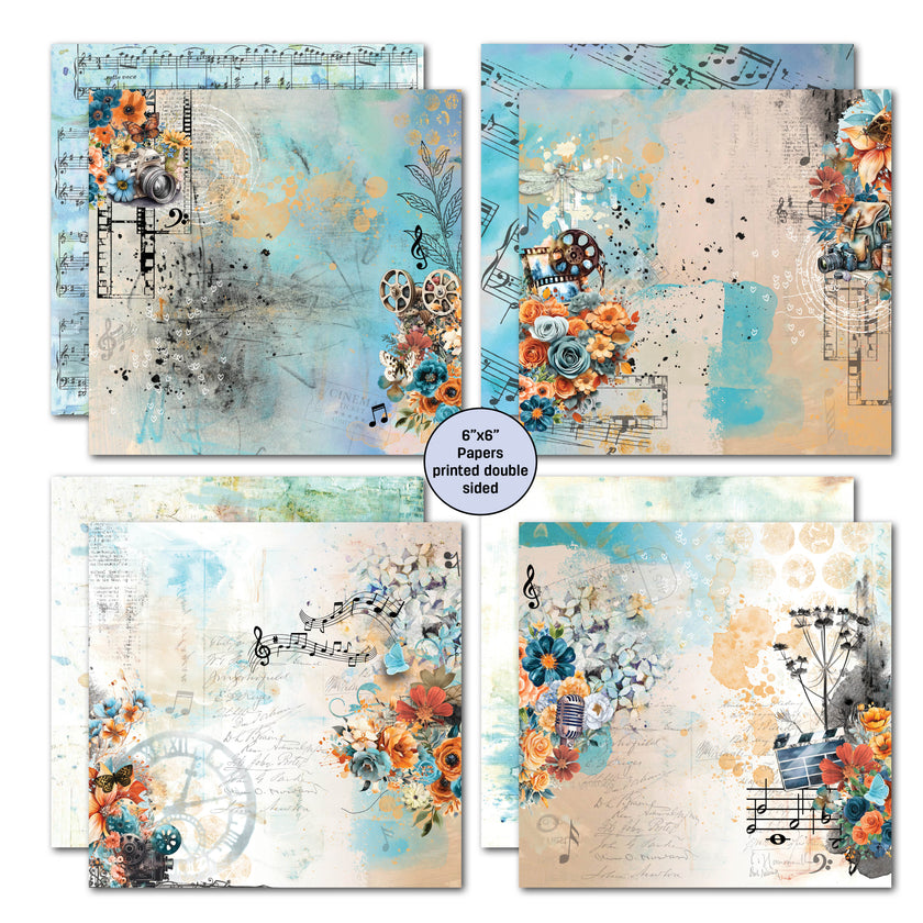 3Quarter Designs Cerulean Score 6x6 Paper Pack