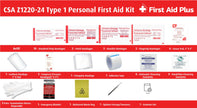 CSA Type 1 First Aid Kit, Personal First Aid Kit