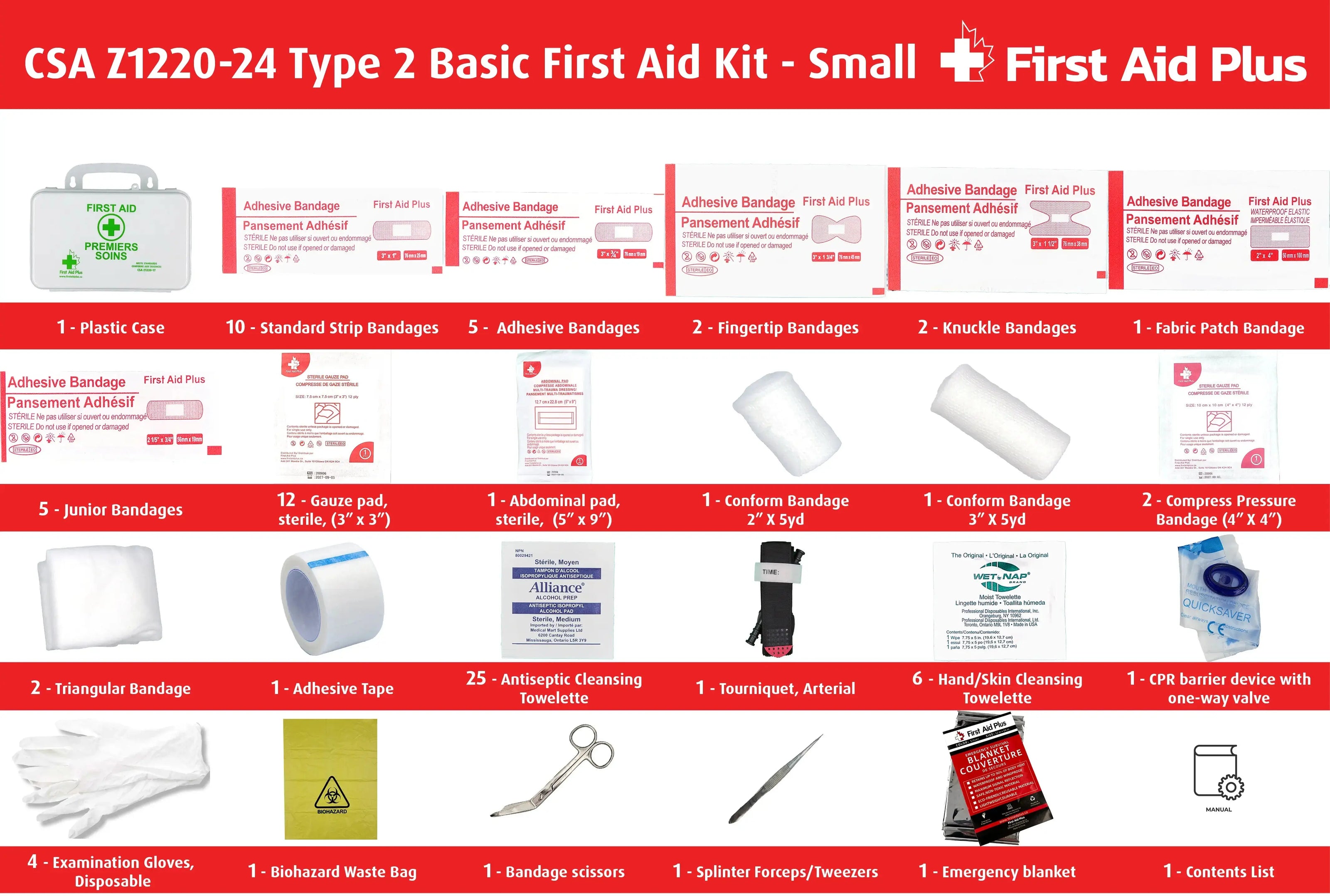 CSA Type 2 Basic First Aid Kit - Small (2-25 Workers)