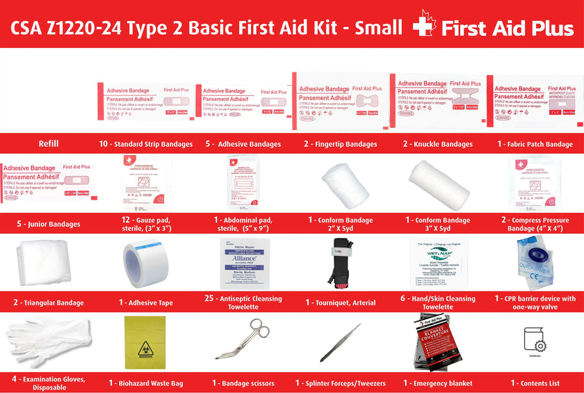 CSA Type 2 Basic First Aid Kit - Small (2-25 Workers)
