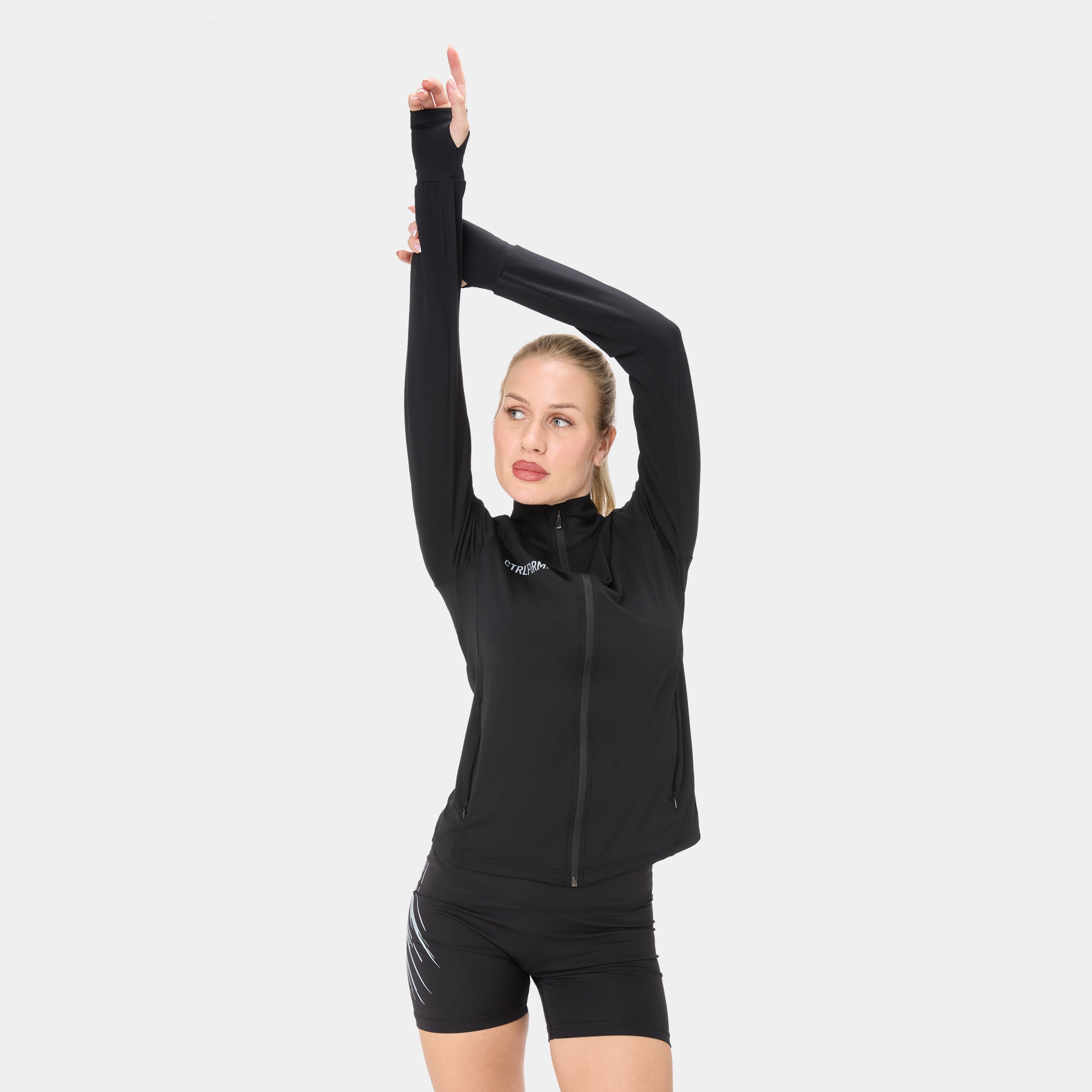 CTRLFORM_01 FULL ZIP TOP — WAR BLACK