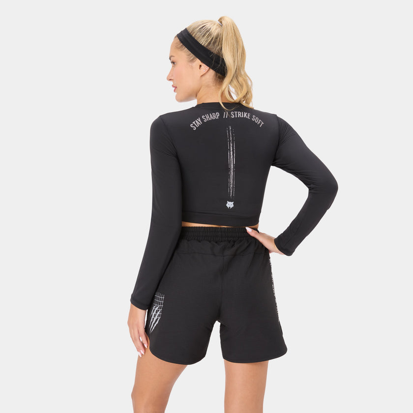 CTRLFORM_03 CROP TOP — WAR BLACK