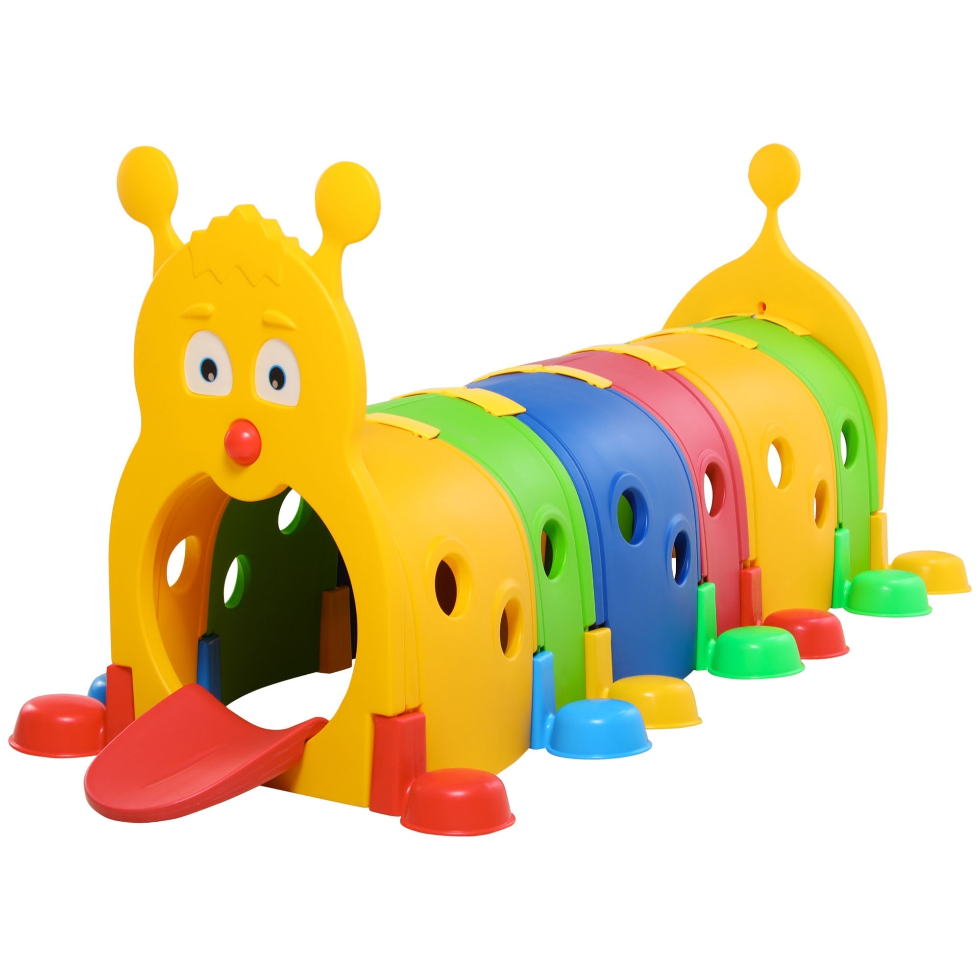 Qaba 107 Inch Kids Play Tunnel Climb-N-Crawl Outdoor Indoor Play Equipment