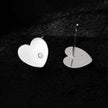 CUORE : Boucles d'oreilles en forme de cœur, solitaire en zircone (CZ), plaqué or blanc argenté.