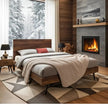 Cadre de lit QUEEN en bois massif d’acacia (WALNUT)