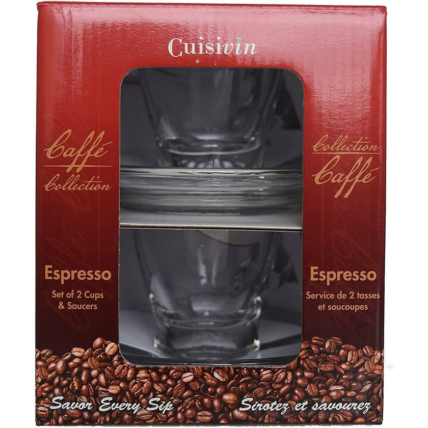 Caffe Collection - Caffe Espresso 25oz - gift box set (2 cups + 2 saucers)