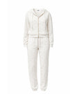 Camille – Cotton Signature Print Zip Hoodie & Jogger Leisure Set 2PC In Floral