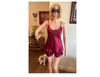 Women's  Mulberry Silk Camisole and Boxer Pajama Set Wine