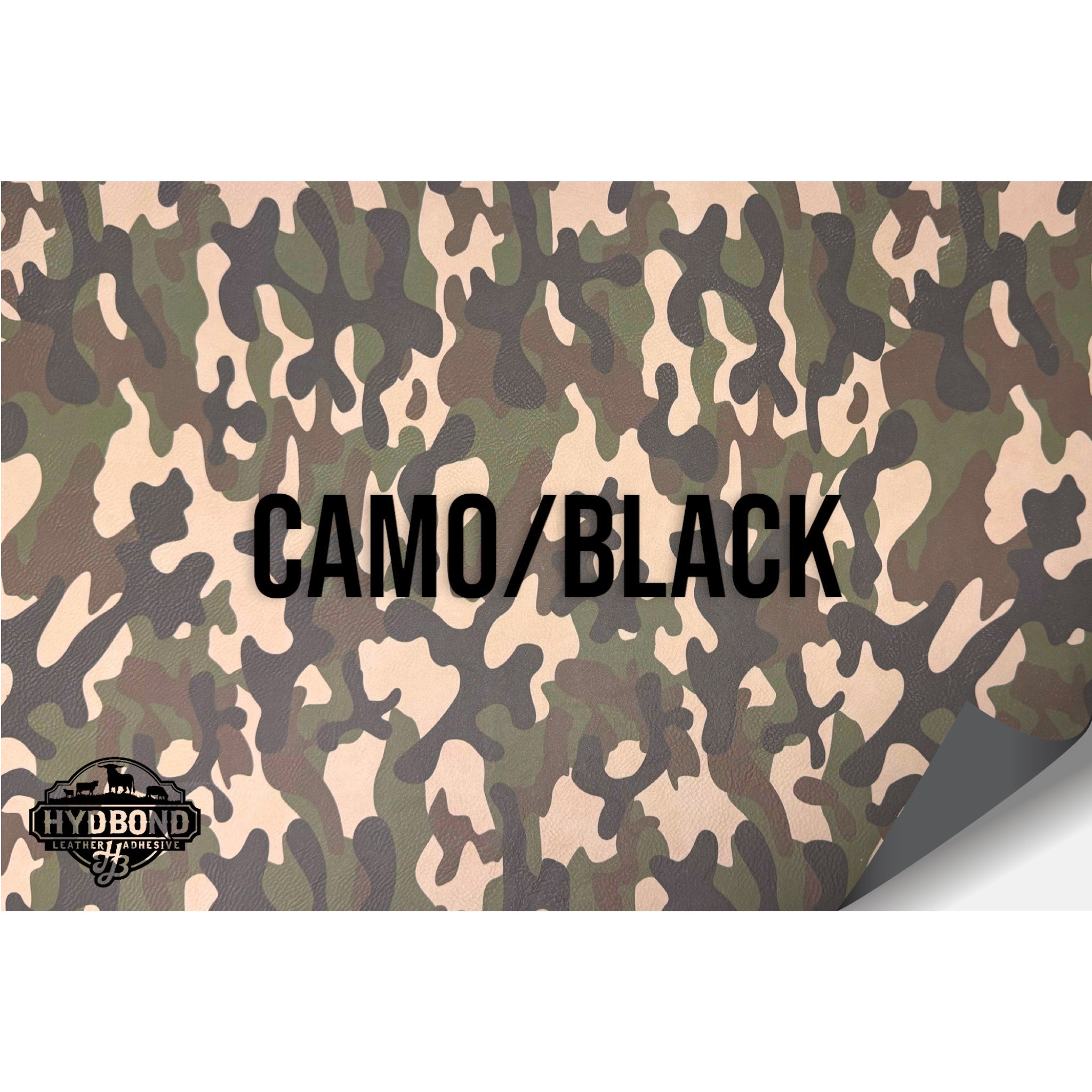 NO ADHESIVE CAMO/BLACK LEATHERETTE SHEET (12
