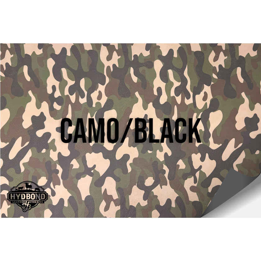 NO ADHESIVE CAMO/BLACK LEATHERETTE SHEET (12