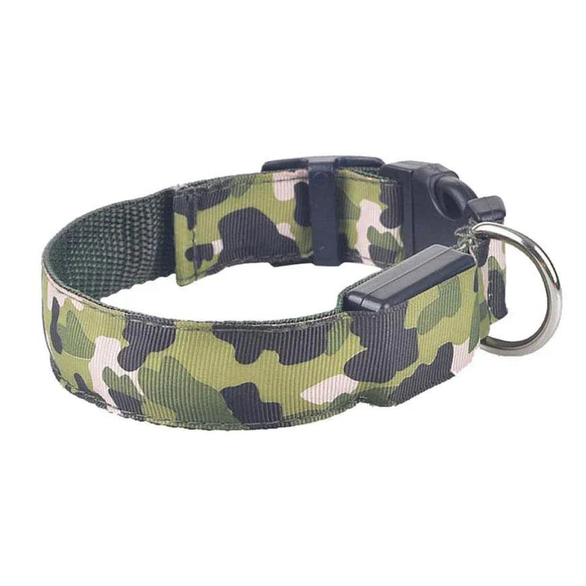 LED Camouflage Dog Collar – Luminous Safety Collar for Dogs | S M L XL