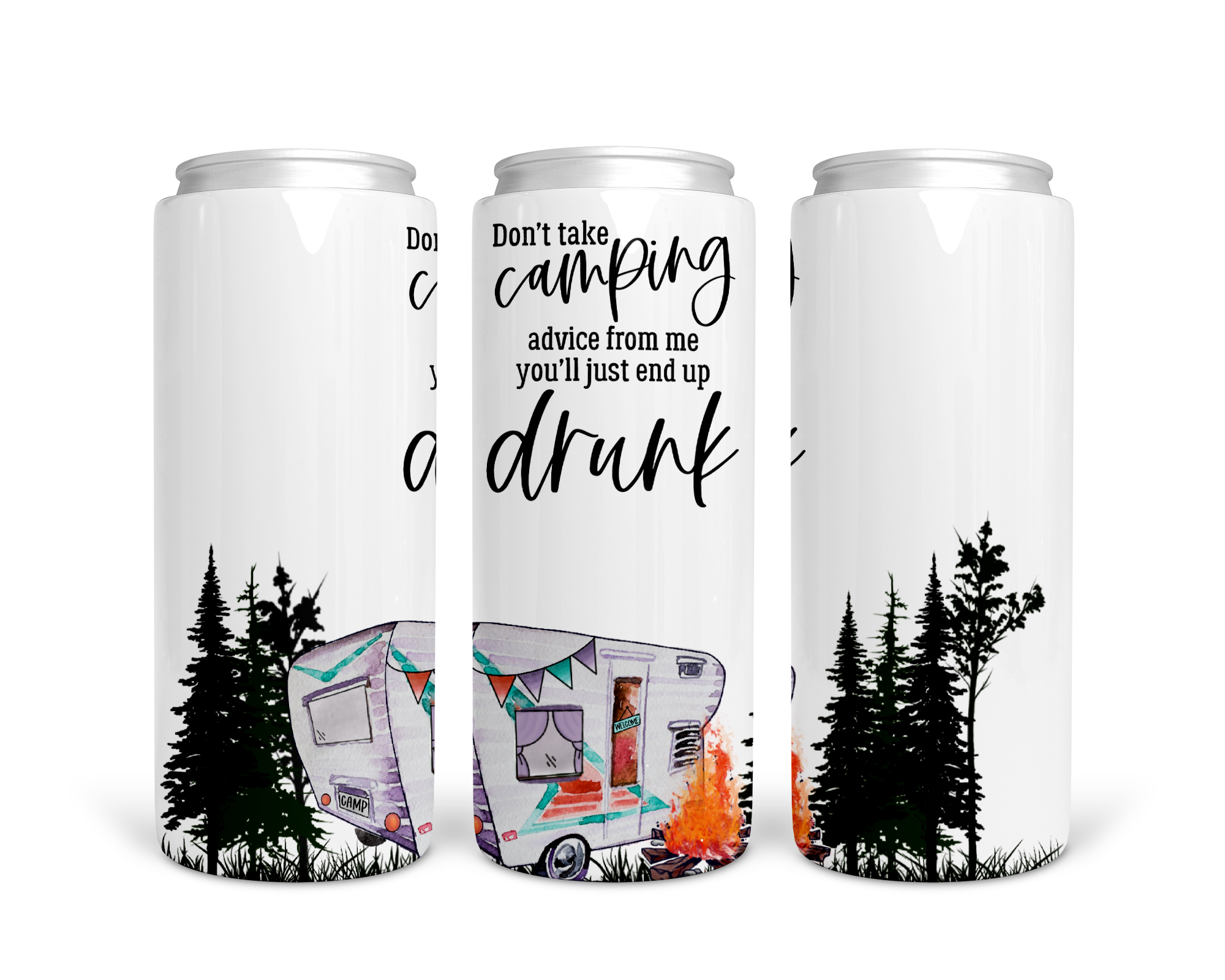 Camping Advice Tall Boy Can Stainless Steel Koozie