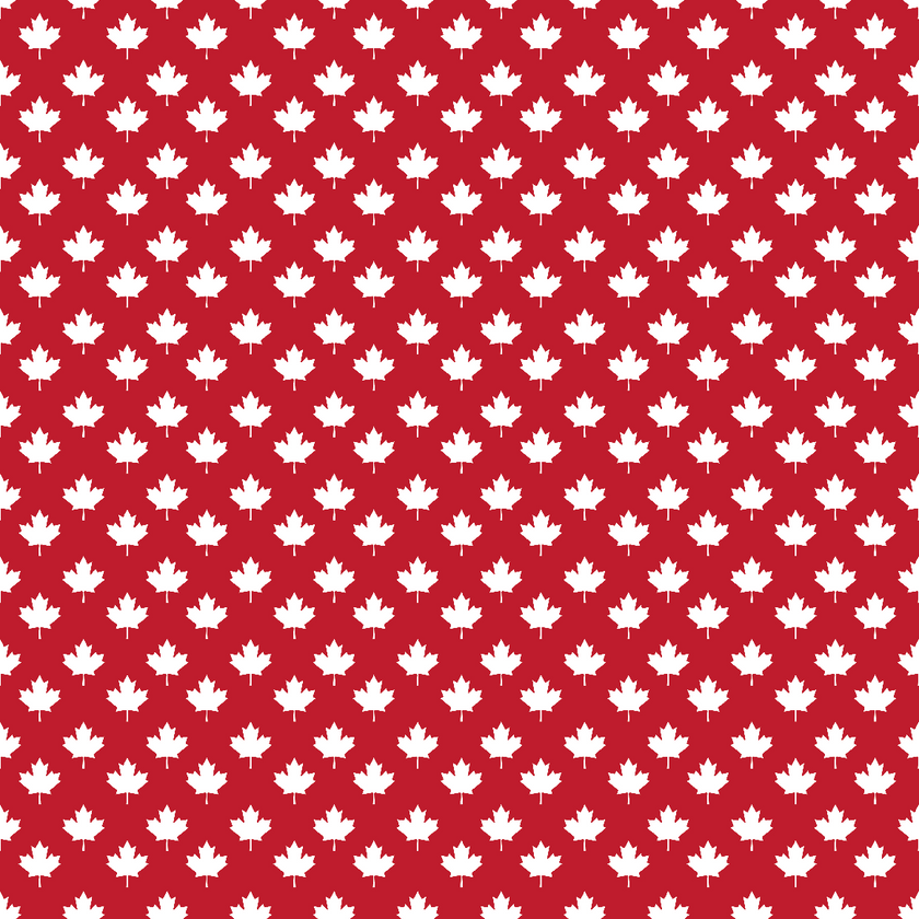 Canada day Maple Leaf Pattern #1 Red Background