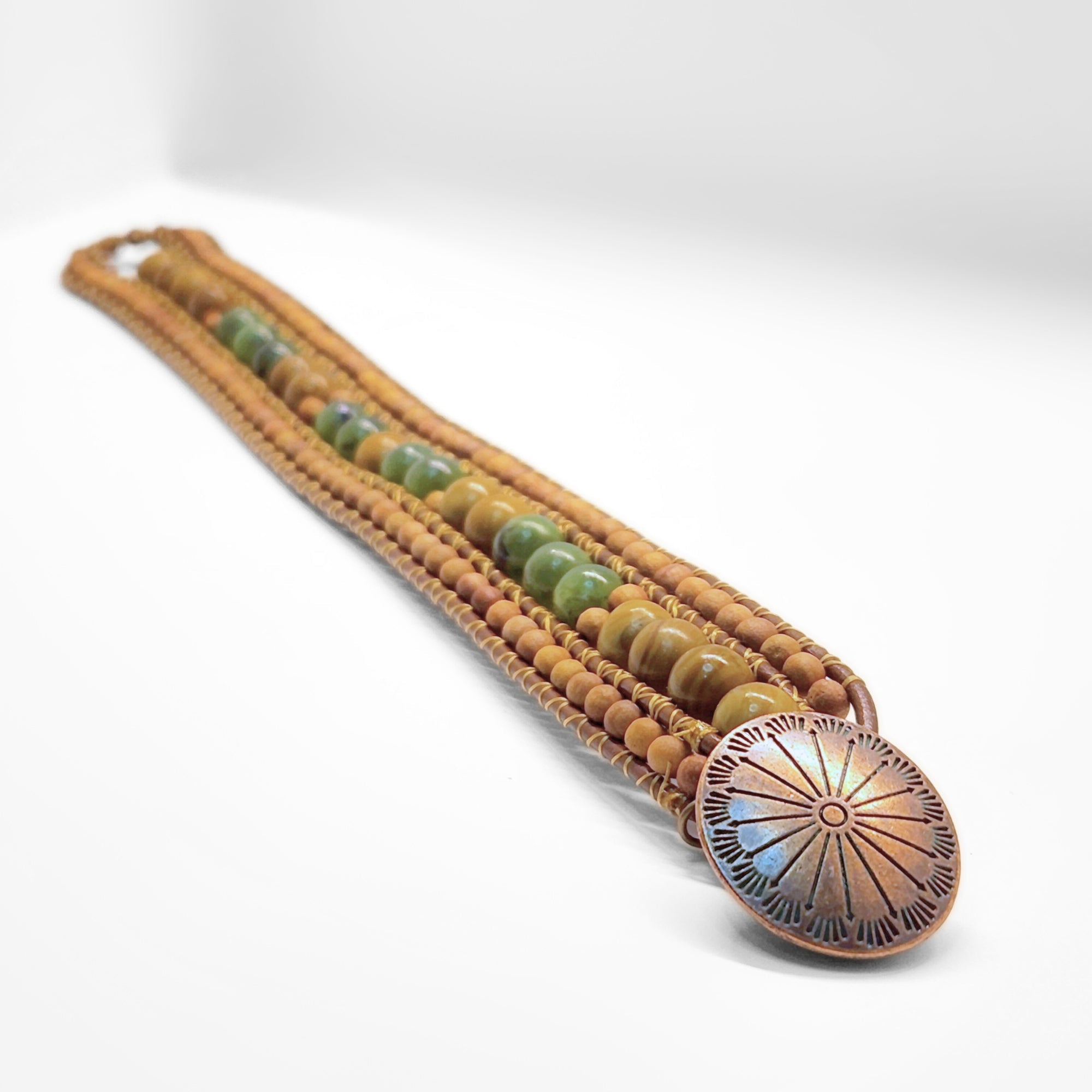 Canadian Jade & Sandalwood Cuff Bracelet