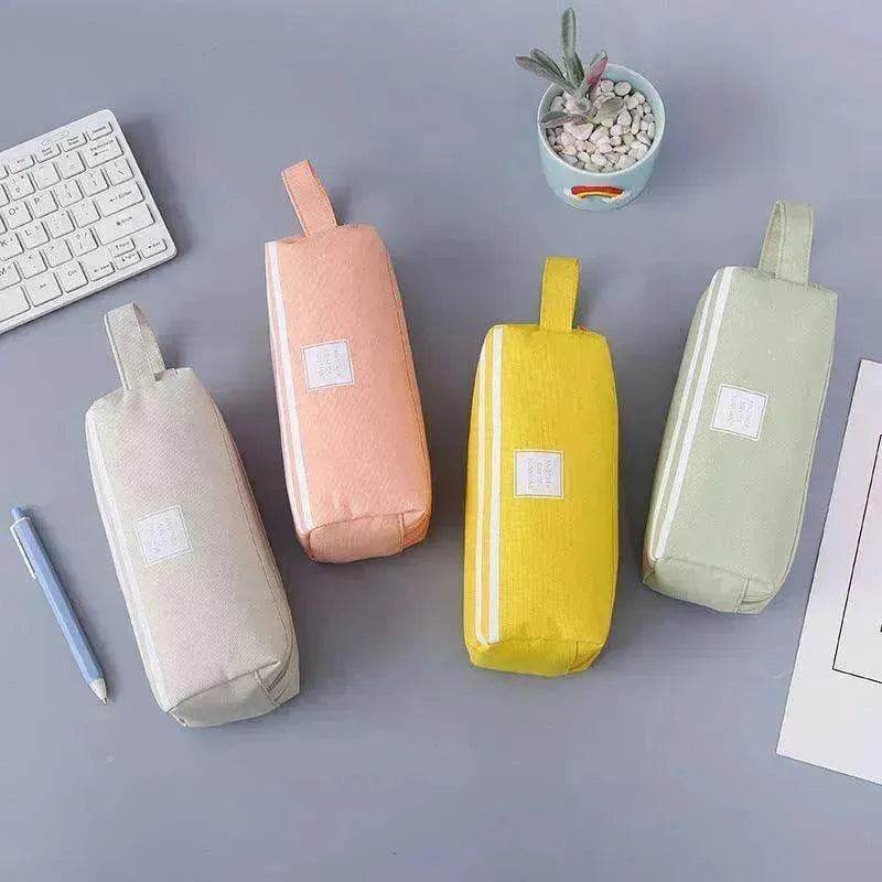 Canvas Double-Layer Stationery Box For Junior High School Students