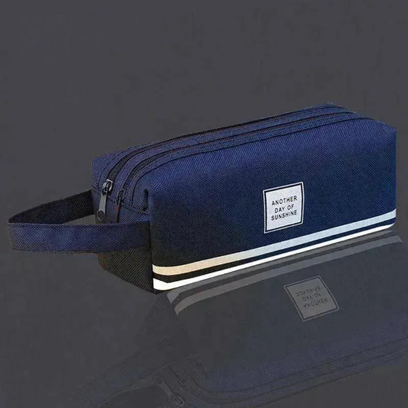 Canvas Double-Layer Stationery Box For Junior High School Students