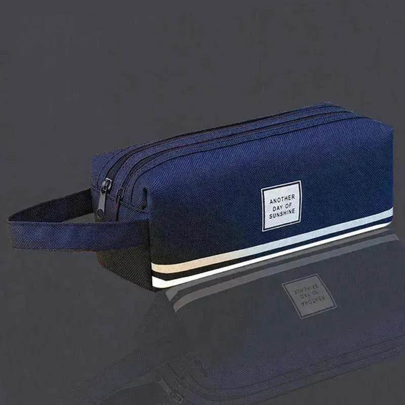 Canvas Double-Layer Stationery Box For Junior High School Students