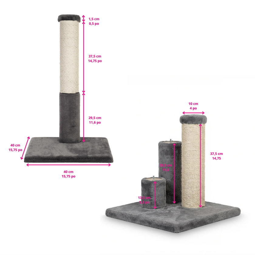 Noba Evolution - 4 in 1 Scratching post - Black Faux Fur