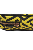 Authentic VERSACE La Greca Vintage Leather Pouch Purse Yellow Box Junk 7524L