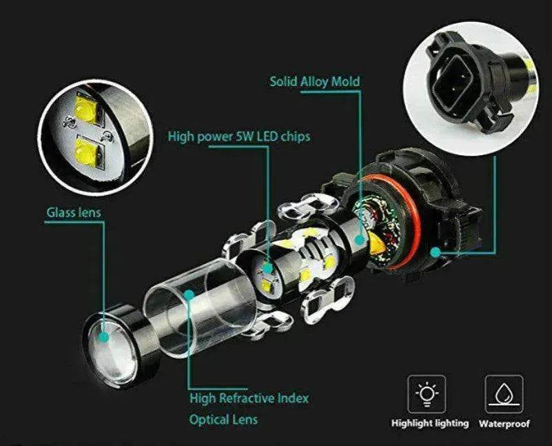 Car Lights Styling High Power 6000K White LED Fog Bulbs H10 Socket