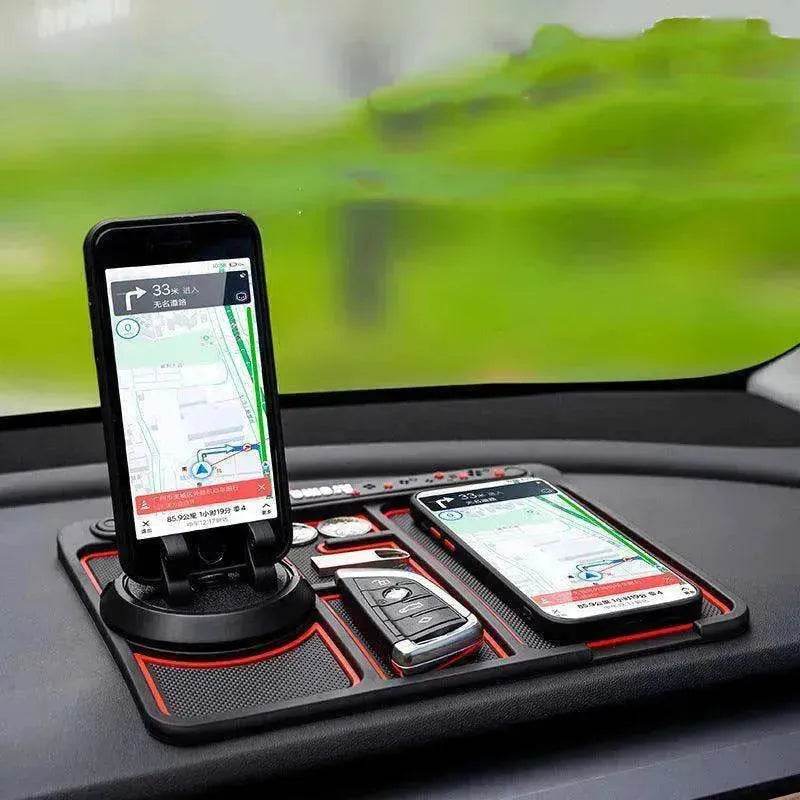 Car Phone Pad 4-in-1 Parking Number Card Anti-Slip Mat Auto Holder