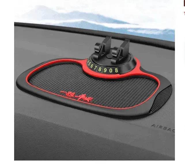 Car Phone Pad 4-in-1 Parking Number Card Anti-Slip Mat Auto Holder