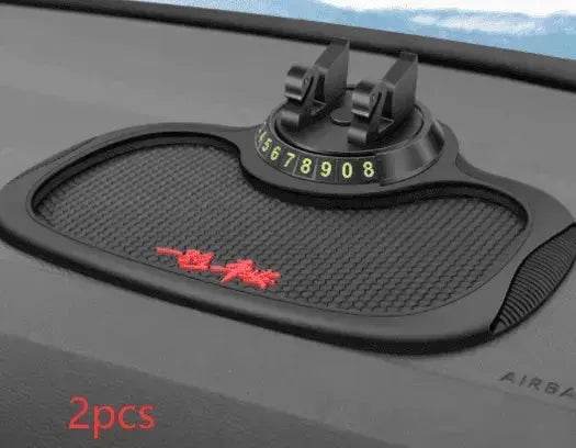 Car Phone Pad 4-in-1 Parking Number Card Anti-Slip Mat Auto Holder